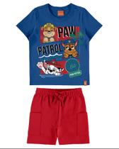 Conjunto Infantil Masculino Camiseta e Bermuda Patrulha Canina Malwee Kids Nickelodeon