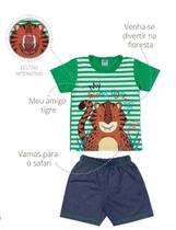 Conjunto Infantil Masculino Camiseta em Meia Malha e Bermuda em Moletinho 11690.2