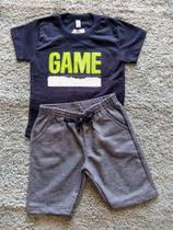 Conjunto Infantil Masculino Camiseta Game + Bermuda Alekids
