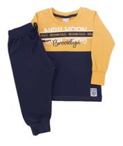 Conjunto Infantil Masculino Camiseta ML + Calça Colorittá