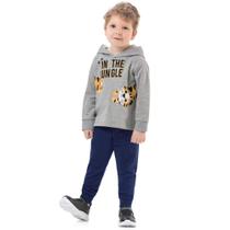 Conjunto Infantil Masculino Casaco com Capuz e Calça de Moletom Jungle Menino