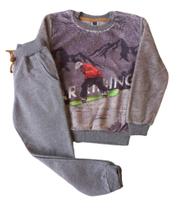 Conjunto Infantil Masculino Casaco Pelo + Calça Moletom Tileesul Conjunto Infantil Masculino Casaco Pelo + Calça Moletom Tileesul