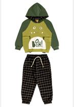 Conjunto Infantil Masculino com Blusão e Calça de Monstrinho Três e Já Conjunto Infantil Masculino com Blusão e Calça de Monstrinho Três e Já