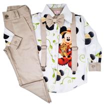 Conjunto Infantil Masculino com Calça Mickey Safari