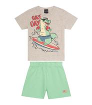 Conjunto Infantil Masculino Com Camiseta Agathos Cinza