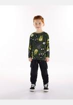 Conjunto Infantil Masculino com Camiseta e Calça de Monstrinho Três e Já Conjunto Infantil Masculino com Camiseta e Calça de Monstrinho Três e Já