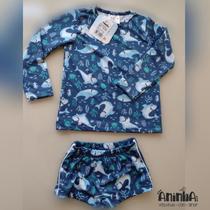 Conjunto infantil masculino com proteção solar