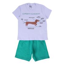 Conjunto infantil masculino Dachshund Verde Tamanho 02 Conjunto infantil masculino Dachshund Verde Tamanho 02