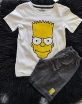 Conjunto Infantil Masculino de Algodão cor Branca com Estampa Sinpson Conjunto Infantil Masculino de Algodão cor Branca com Estampa Sinpson