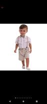 Conjunto Infantil Masculino de Batizado (Acompanha Camisa+Gravata-Shorts)