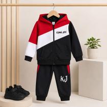 Conjunto Infantil Masculino De Frio Moletom Menino 2 ou 3 Peças Casaco E Calça Com Camiseta 02 A 12