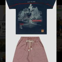 Conjunto infantil masculino de malha com tecido Conjunto infantil masculino de malha com tecido