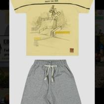 Conjunto infantil masculino de malha com tecido Conjunto infantil masculino de malha com tecido