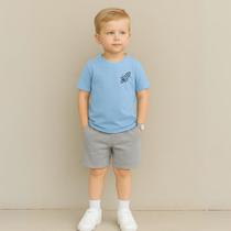 Conjunto Infantil Masculino Estampa Foguete 115 Fofo Várias Cores Looks Casual Passeio Família Mães
