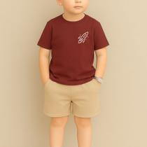 Conjunto Infantil Masculino Estampa Foguete 115 Fofo Várias Cores Looks Casual Passeio Família Mães