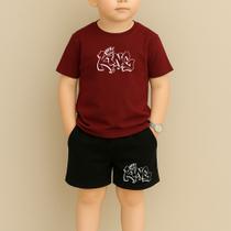 Conjunto Infantil Masculino Estampa King 117 Estilo Atlético Streetwear Moda Junior Kids Passeios