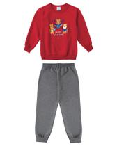 Conjunto Infantil Masculino Estampado Malwee Kids Moletom Flanelado