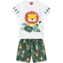 Conjunto Infantil Masculino Floresta Camiseta + Bermuda Kyly