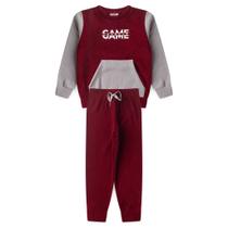 Conjunto Infantil Masculino Inverno 4 a 10 anos - Casaco com Bolso - Aplique Termo Colante Game - 10