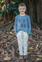 Conjunto Infantil Masculino Inverno GAN-K Calça + Blusa Cor:Creme-Cinza ClaroTamanho:3Modelo:GKCJ02M