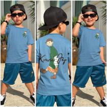 Conjunto infantil masculino juvenil menino de verão - 2 peças de roupa para crianças do 2 à 12 Anos