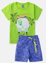 Conjunto Infantil Masculino Kombi Tropical Verde Conjunto Infantil Masculino Kombi Tropical Verde