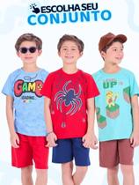 Conjunto Infantil Masculino Menino Verão Manga Curta Tamanho 2 ao 10 L03