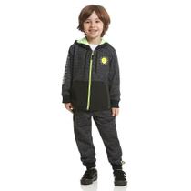 Conjunto Infantil Masculino Moletom com Ziper e Capuz Manga Longa Banana Danger 47240