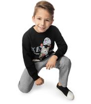 Conjunto Infantil Masculino Moletom Rovitex Kids Preto