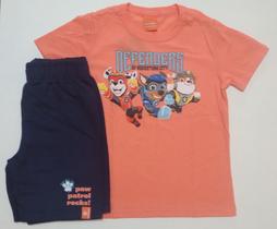 Conjunto Infantil Masculino Patrulha Canina Camiseta e Bermuda Malwee Kids Nickelodeon
