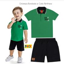 Conjunto Infantil Masculino Pólo + Bermuda Moletinho Kyly Conjunto Infantil Masculino Pólo + Bermuda Moletinho Kyly