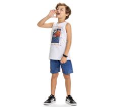 Conjunto Infantil Masculino Regata Bermuda Moletinho Kyly