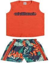 Conjunto Infantil Masculino Regata Malibu Laranja - Angero