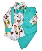 Conjunto Infantil Masculino Safari Baby Manga Longa e Calça