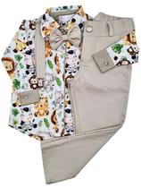 Conjunto Infantil Masculino Safari Manga Longa e Calça - Modelo 1