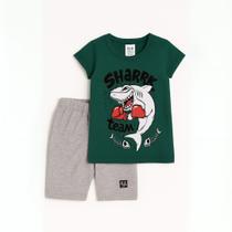 Conjunto Infantil Masculino "Shark Team" Camiseta + Shorts Conjunto Infantil Masculino "Shark Team" Camiseta + Shorts