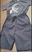 Conjunto infantil masculino short cinza moletom e blusa modal kids -TAMANHO G Conjunto infantil masculino short cinza moletom e blusa modal kids -TAMANHO G