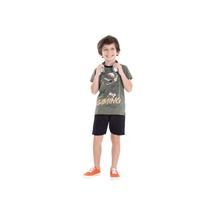 Conjunto Infantil Masculino Short Moletom Dinossauro 7088