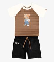 Conjunto Infantil Masculino Urso Trick Nick Marrom