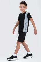Conjunto Infantil Masculino Verão Preto com Recortes - Bela e Binho