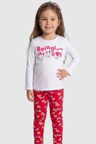 Conjunto Infantil Meia Estação Menina Blusa Manga Longa e Legging Estampa Dog Algodão GKS Conjunto Infantil Meia Estação Menina Blusa Manga Longa e Legging Estampa Dog Algodão GKS
