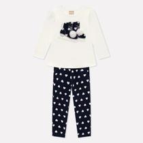 Conjunto Infantil Meia Estação Milon Blusa Feminina E Calça Moletom Quentinha Confortável