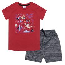 Conjunto Infantil Meia Malha/Moletom Be Brave 41164 Turminha &amp Cia Vermelho