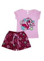 Conjunto Infantil Menina 1 ao 8 Verão em Cotom - MANGA CURTA - ROSA