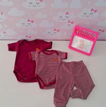 Conjunto infantil menina 2 bodys e 1 calça Baby Best