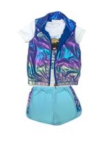 Conjunto Infantil Menina 3 Peças Colete Dog Conjunto Infantil Menina 3 Peças Colete Dog