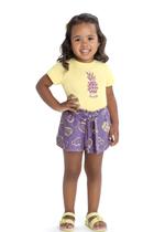 Conjunto Infantil Menina Abacaxi Elian - Amarelo - 1 ano