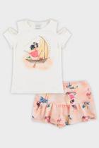 Conjunto Infantil Menina Alakazoo Blusa Manga Curta + Short Saia Estampa Navegando Macio Leve Conjunto Infantil Menina Alakazoo Blusa Manga Curta + Short Saia Estampa Navegando Macio Leve