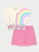 Conjunto Infantil Menina Arco-Irís Rosa Abrange