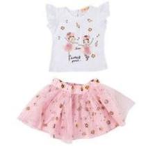 Conjunto Infantil menina bailarina Rosa Tamanho 3